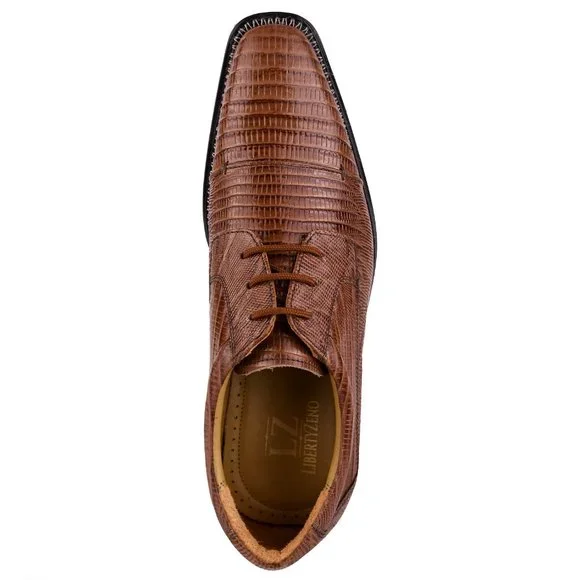 Jostin Genuine Leather Lizard Print Oxford Dress Shoes